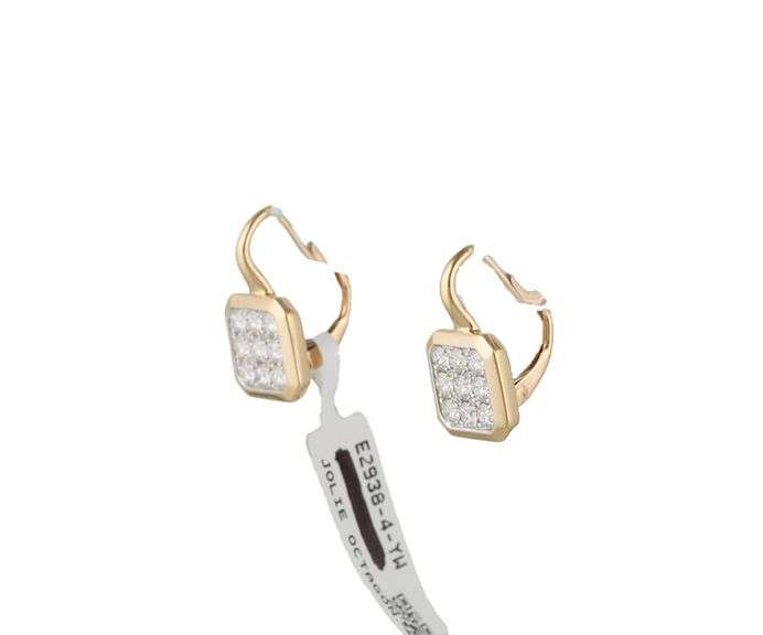 New Frederic Sage 0.91ctw Diamond Cushion Shaped Drop Earrings in 14K
