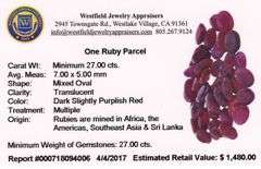 Lovely Collection of 27.00CTW Ruby Parcel