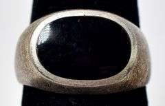 Onyx Band Ring in Sterling Silver