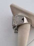 MEN'S CERTIFIED 14K WHITE GOLD DIAMOND RING. 7.50 CARATS OF DIAMONDS