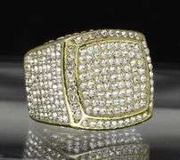 Men's Bold 14 Kt Gold Plate 17.5 Cttw Lab Simulated Diamond Ring