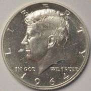 1964 Accent Hair Variety Proof Kennedy Half Dollar