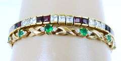 2 Sterling Vermeil Crystal Bracelets