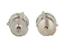 3.48ctw European Cut Diamond Solitaire Stud Earrings in 14K