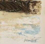 Lithograph by Urban Huchet titled Le Pont Alexander lll