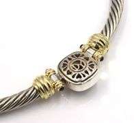 David YUrman Albion cable two tone black onyx and diamond choket necklace in 925 sterling silver