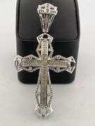 CERTIFIED BRAND NEW 14K WHITE GOLD DIAMOND CROSS CHARM / PENDANT