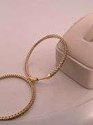 14K YELLOW GOLD FLEXIBLE HOOP EARRING WITH DIAMONDS .IT'S TIMELESS, CLASSIC, FASHIONABLE, LIGHTWEIGH