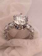 CERTIFIED BRAND NEW 14K WHITE GOLD DIAMOND ENGAGEMENT RING . 8.53 CARATS