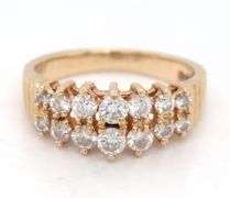 Pretty 14k YG 1/2 Ct. T.W. Diamond Pyramid Ring