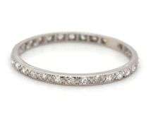Antique 0.15ctw single cut diamond band in platinum