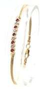 14kt Yellow gold Ruby and diamond bar bracelet