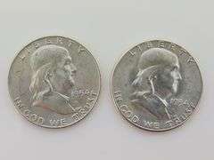 1954 D & 1954 S Franklin Half Dollars