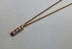 14K Rose Gold Vertical Drop Necklace
