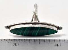 Malachite Gemstone Ring in Sterling Silver
