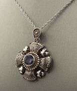 925 Sterling silver signed Jerusalem Jordan pendant on chain