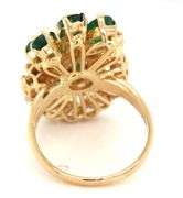 18kt Yellow gold 2.25ctw Emerald and top light brown diamond ring
