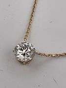 BRAND NEW 14K WHITE GOLD DIAMOND SOLITAIRE CHAIN AND PENDNANT