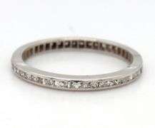 Vintage single cut diamond eternity band in platinum