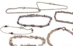 Group lot of 14 vintage 925 sterling silver bracelets