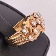 MEN'S CERTIFIED 14K YELLOW GOLD DIAMOND NUGGET RING