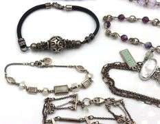 Group lot of 7 Vintage 925 sterling silver bracelets