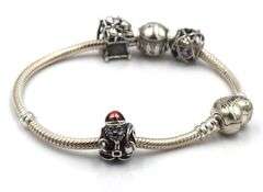 Set of Pandora charm bracelets in 925 sterling silver