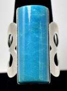 Large Turquoise Gemstone Ring in Sterling Silver