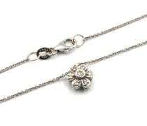 114kt White gold diamond flower style pendant on chain