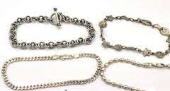 Group lot of 7 Vintage 925 sterling silver bracelets