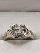 14k white gold diamond wedding band, size 6.5 -4.8 gr