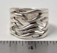 Intertwined Lined band Ring in Sterling Silver