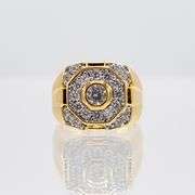 Men's 14 Kt Gold Plate 7.25  Cttw. Lab Simulated Diamond Ring.