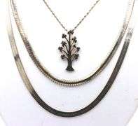 Group lot of 3 Vintage 925 sterling silver necklaces