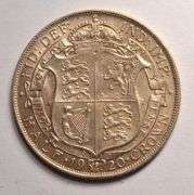 1920 Great Britain 1/2 Half Crown Silver, High Detail