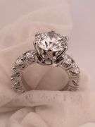CERTIFIED BRAND NEW 14K WHITE GOLD DIAMOND ENGAGEMENT RING . 8.53 CARATS