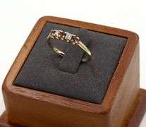 14kt Yellow gold ruby and diamond 5 stone band