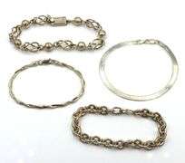 Group lot of 4 Vintage 925 sterling silver bracelets