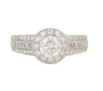 Neil Lane 1.69ctw Round Diamond Halo Milgrain Engagement Ring in 14K