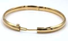 Useful 14K YG Plain Opening Bangle