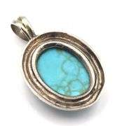 925 Sterling silver signed turquoise pendant