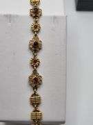 Collector's item! Rare antique victorian ruby and diamond in 18k yellow gold bracelet