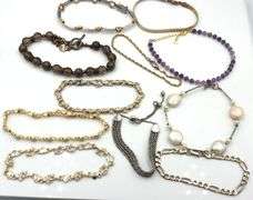 Group lot of 10 vintage 925 sterling silver bracelets