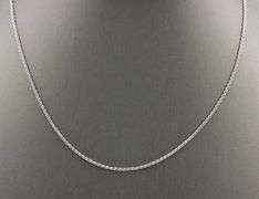 18kt White gold wheat link chain necklace