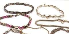Group lot of 9 Vintage 925 sterling silver bracelets