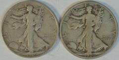 Scarce 1919-D and 1920-D Walking Liberty Half Dollars in F/VF