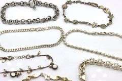 Group lot of 7 Vintage 925 sterling silver bracelets