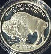 2001 Proof Silver American Buffalo Silver Dollar.
