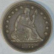 Scarce 1877-CC Liberty Seated Quarter in XF