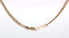 14kt Yellow gold Flat curb link chain necklace